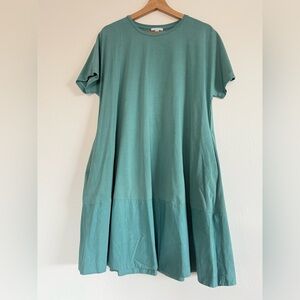 COS ASYMMETRIC MINI T-SHIRT DRESS Mint Green Garment size L